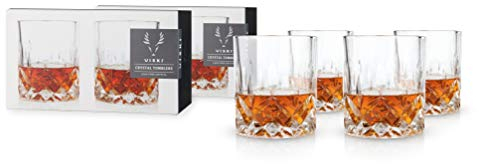 Viski 5832 - Bicchieri in cristallo Admiral, confezione da 4 bicchieri da bere senza piombo, 255 ml, trasparente