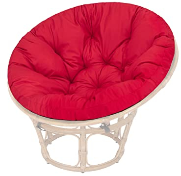 PillowPrim Polster für Papasansessel, Auflage, Ersatzpolster Papasan D 114 cm, Bodenkissen gepolstert Sitzkissen Krabbeldecke Hängesessel Made in EU - Rot
