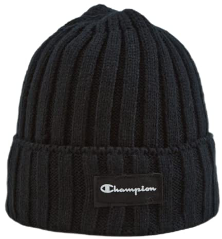 Champion Damen Women Knit Small Logo Beanie-Mtze, Schwarz, Einheitsgröße für alle