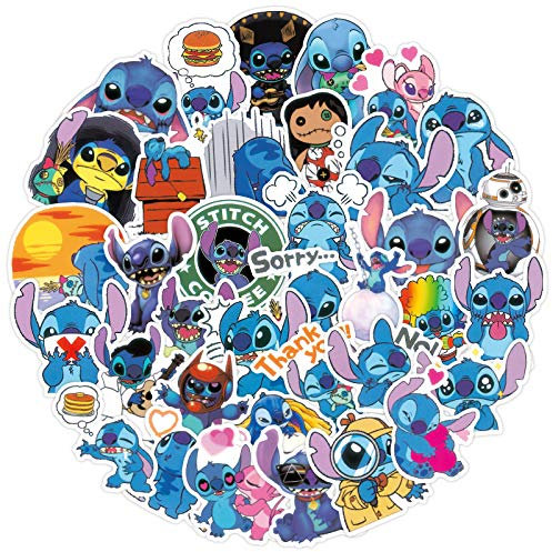 100PCS Stitch Stickers for Laptop Water Bottle Luggage Snowboard Bicycle Skateboard Decal for Kids Teens Adult Cartoon Stickers