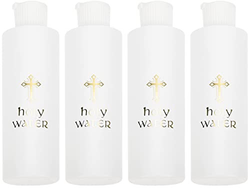 Zerodeko 4pièces Bouteille Eau Bénite Professionnelle pour Exorcisme Récipient Sacré pour Maison Accessoire De Baptême Blanc