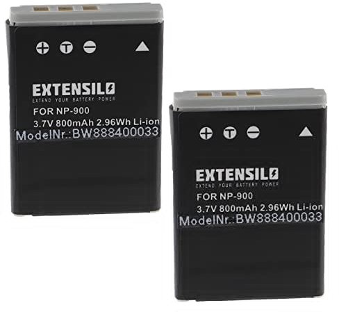 EXTENSILO 2X Akku kompatibel mit Revue DC 50 Kamera (800mAh, 3,7V, Li-Ion)