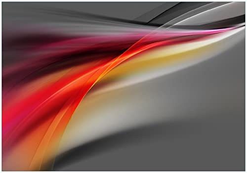 Wallario Vliestapete Fototapete Schwarz rot pink - Abstraktes Design - Wandtapete Größe: 200 x 140 cm