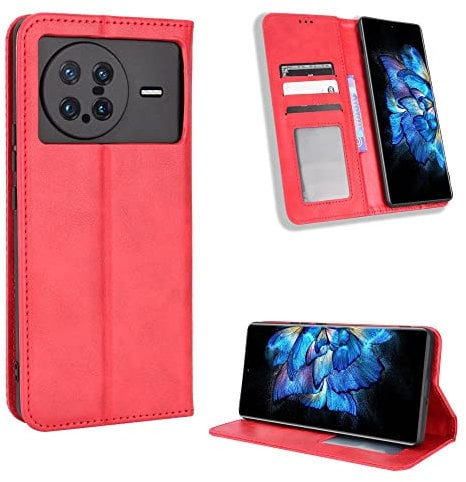 BellaCase Vivo X Note Coque [Étui Portefeuille] [Fonction Support] [Slots pour Cartes] [Couverture à Rabat Magnétique] Compatible avec Le Smartphone Vivo X Note(Rouge)