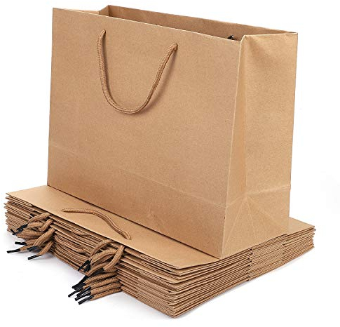 Geschenktüte Set 10 Stück Papiertüte mit Henkel Geschenktasche Kraftpapier Einkaufstüte Mitgebsel Tüte Party Gastgeschenke Geschenkverpackung Geburtstag Hochzeit Weihnachten Valentinstag Ostern