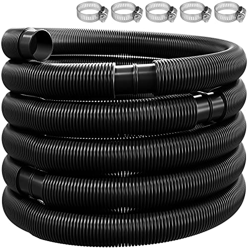 KESSER® Poolschlauch 8m / Ø 38mm | Schwimmbadschlauch mit Muffen | Solarschlauch für Pool | Saugschlauch | Pumpenschlauch | Flexibler Wasserschlauch inkl. Schlauchschellen & -verbindung | Schwarz