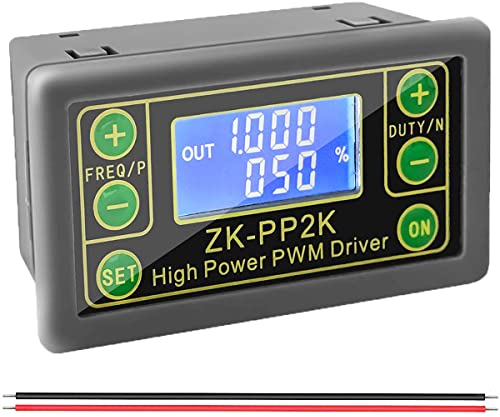 Youmile PWM Cycle Delay Drive Module ZK-PP2K 8A Dual Mode High Power PWM Dimming Motor Speed Controller LCD Pulsfrequenzzyklus 1Hz-150KHz mit rotem und schwarzem Kabel
