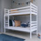 Kids Collective Hochbett 90x200 Etagenbett mit Zwei Matratzen, Rausfallschutz und Lattenrost, umbaubar in Zwei Kinderbetten, aus Vollholz massiv in weiß, Funktionsbett | von 4. bis 18. Lebensjahr