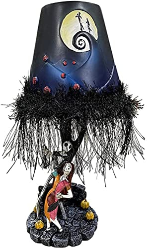 Lámpara de mesa de Halloween de 26 x 15 x 15 pulgadas, decoración de escritorio, luz de luna, lámpara de mesa con borla, modelo de juguete
