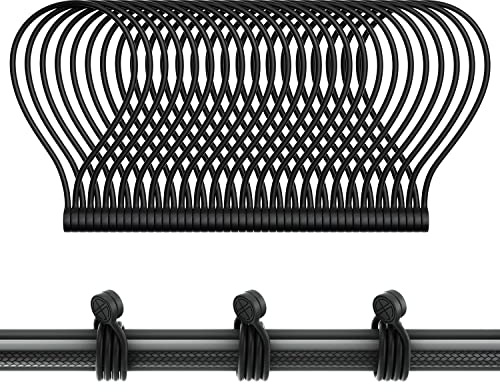 Silicone Magnetic Cable Ties, Reusable Magnetic Twist Ties with Strong Magnet Cable Straps for Bundling and Organizing, Home, Office (Black-24 Packs)