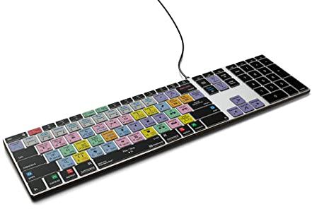 KB Covers - Adobe Premiere Pro Backlit Keyboard in Aluminum - macOS - US - Enhance Video Editing with Color-Grouped Tools - Over 150 Shortcut Keys - Boost Your Editing Speed and Accuracy