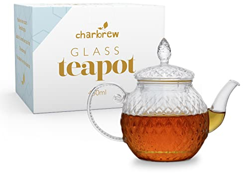 Charbrew 450ml Glass Diamond Teapot