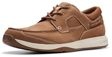 Clarks Collection Men's Sailview Lace Boat Shoe, Light Tan Nubuck, 11 Wide US