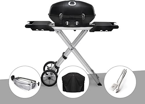 Napoleon Barbecue à gaz Travel Q Pro 285X + Rôtissoire + Housse + Ensemble 2 ustensiles