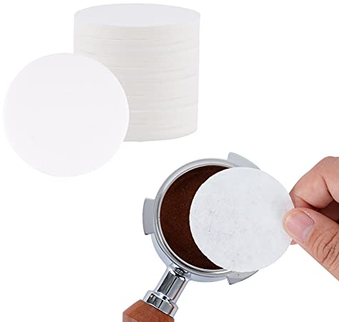 watchget Filtro de papel espresso de 55 mm, filtro de café sin blanquear, filtro de café, filtros de papel portafiltro compatibles con parte inferior de 58 mm, máquina de café espresso, 500 piezas