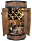 weeco - Fassbar LED mit Tür und Weinhalter - Weinregal. Fass Hausbar Weinrack 80x50cm. Rustikaler deko Barschrank Weinständer. Fassbier, Whiskybar. Flaschenständer Bar Kabinett (Dunkel Wenge)