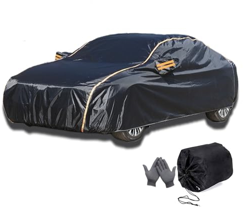 Outdoor-Allwetterschutz-Autoabdeckung für Citroen C6 C5 C4 C3 C2,Draussen Kratzfest Staubdicht Volle Garage,Wasserdicht Winddicht Anti-UV Autoabdeckung (Color : Black, Size : C4)
