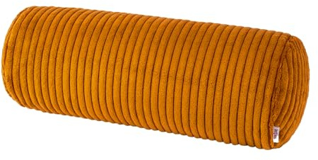 beties HYggelig No.2 Samt Block Cord Nackenrollen Bezug ca. 15x40 cm Nackenrollen-Hülle in Raumausstatter Qualität aus deutschem Unternehmen (kurkuma-gelb)
