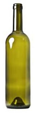 20PZ BOTTIGLIA BORDOLESE IN VETRO VERDE TONDA PER VINO - capacit? lt.0,75