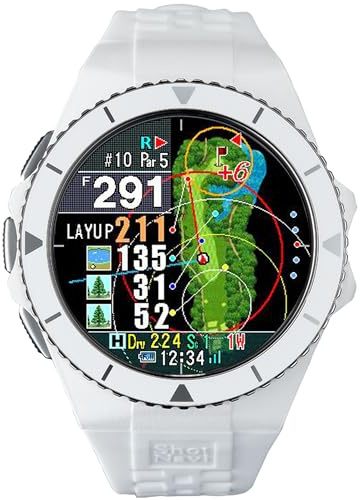 Shot Navi EXCEEDS Golf GPS Navigation Watch – 1.4″ Color Touchscreen, Slope Distance, Green Mapping, Temperature Compensation, USB-C（White）
