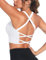 Crewhpo Sport BH Damen Ohne Bügel Gepolstert Bustier für Frauen Push up Sports Bra Cross Back Mit Polstern Nahtlose Sport-BHS für Yoga Fitness Pilates Gym S-XL
