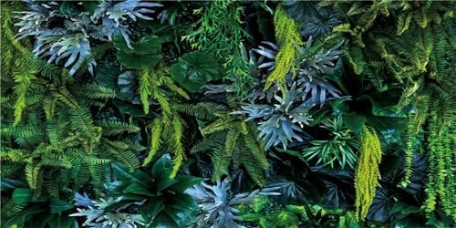 MIRRORANG 91x50cm Jungle Reptile Terrarium Aquarium Background Troplical Green Leaves Plant Fish Tank Background Bearded Dragon Vivarium Background Vinyl