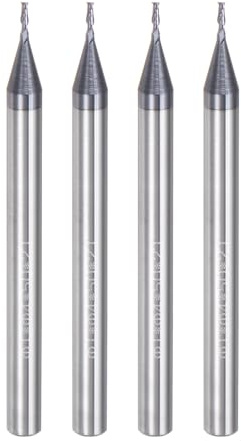 sourcing map 4pcs 1mm Dia 4mm Shank Square Nose End Mill 2 Flutes HRC45 Carbide AlTiN Coated CNC Router Bits Cutter Tools for End Milling CNC Machining