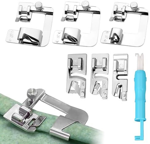 Lot de 6 pieds presseurs, 1 enfile-aiguille pour machine à coudre, pied de machine à coudre, pied de machine à coudre, pied de machine à coudre, pied de biche pour machine à coudre