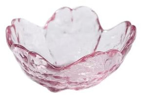 LJCA Small Glass Jewelry Dish, Decorative Crystal Tray for Vanity Flower Ring Bowl for Jewelry, Trinket, Pink