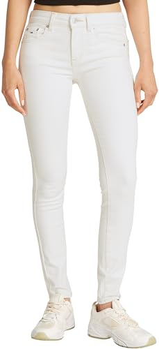 Tommy Jeans Damen Jeans Hose Sophie Skinny Fit Low Waist, Weiß (Denim White), 30W/29L