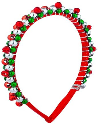 Haarreif Weihnachten,Weihnachts Kinder Haarschmuck Erwachsene Glöckchen Haarreifen Christmas Accessoires Damen Kopfschmuck Rot Headband Grünes Weihnachtshaarreifen Glocke Stirnbänder,für Xmas Deko