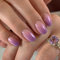Ceboic 24Pcs Press on Nails Short Oval, Glossy Pink Purple Gradient False Nails Removable Almond Fake Nails, Full Cover Acrylic Stick on Nail with Glue Stickers for Women Girls Nail Art Accessories
