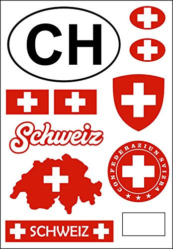 Daged Carte autocollante suisse - Pour voiture, moto, motard - Drapeau AK