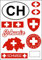 Daged Schweiz Aufkleber Karte Stickerbogen - PKW Auto Motorrad Biker Flagge Fahne AK