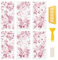 WANDIC Lot de 6 Autocollants de Transfert Roses à appliquer sur des Fleurs, pour Emballage Cadeau, Scrapbooking, Albums Photo, Meubles, 15 x 30 cm