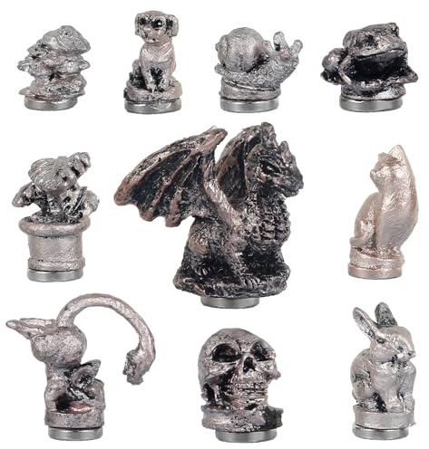 Foppla 10Pcs Hinge Head Home Decoration, Vintage Animals Door Hinge Heads, Bronze Finish, Resin Material, Antique Style