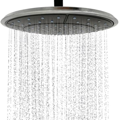 Cabezal de ducha de lluvia de 10 pulgadas con forma redonda Cabezal de ducha de lluvia grande con efecto lluvia Boquilla para techo de ducha Accesorios de baño Cabezal de ducha de un solo cabezal Cabe