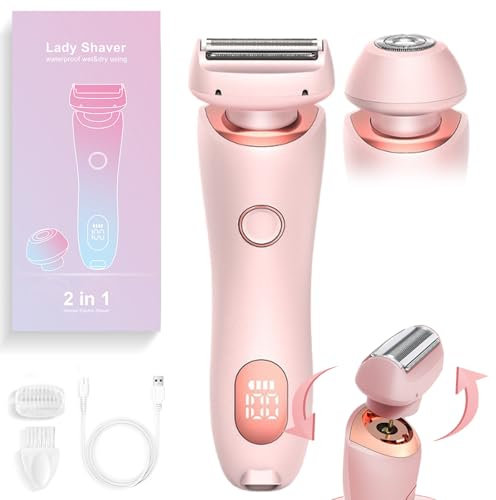 Solys Smooth Shave Razor, Solys Rasierer für Frauen, Glide Pro 3.0 Rasierer, 2-in-1 Nass- und Trockenrasierer, wasserdichter Gesichtsrasierer, Bikini-Trimmer, Haarentfernungs-Epilierer (Rosa)
