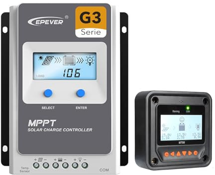 EPEVER Tracer AN MPPT Solarladeregler Charge controller 10-40A auto work 12V/24VDC, PV 100V, LCD Display commen negative Erdung, mit MT52 Fernzähler