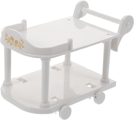 ifundom Carrito De Cocina Miniatura Casa De Muñecas Accesorio De Muebles De Cocina Decoración Realista para Escenas De Muñecas Estantería Multifuncional Detalles Intrincados