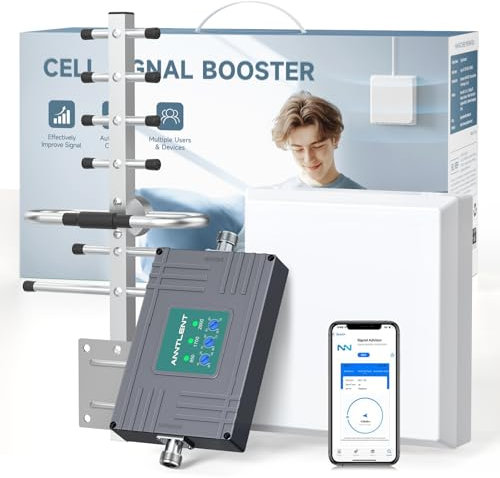 ANNTLENT Amplificatore Segnale Cellulare - Banda 20/8/1 Ripetitore GSM Amplificatore 4G 3G LTE Per la Casa Ufficio Ripetitore Segnale Cellulare Tutti Gli Operatori Copertura Fino