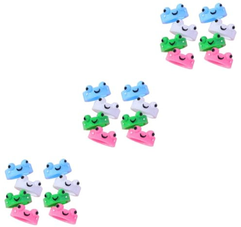 VALICLUD 24stücke Teiliges Niedliche Cartoon-frosch- Resin Farbvariationen Für Fingerdekoration Adorable Tierdesign Für Alltags Und Party-anlässe