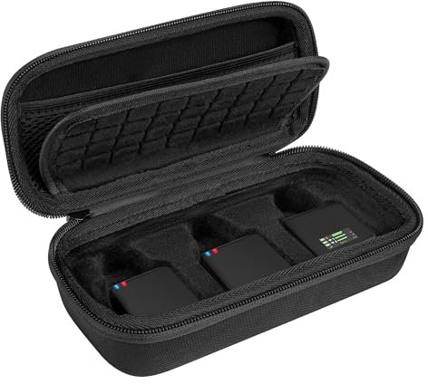 Geekria for Creators Microphone Case Compatible with Rode Wireless GO Gen 3 III, GO 2, GO, PRO, ME, Hard Shell Mic Carrying Case, Mic Compact Carry Case, with Cable Storage (Black Lining)