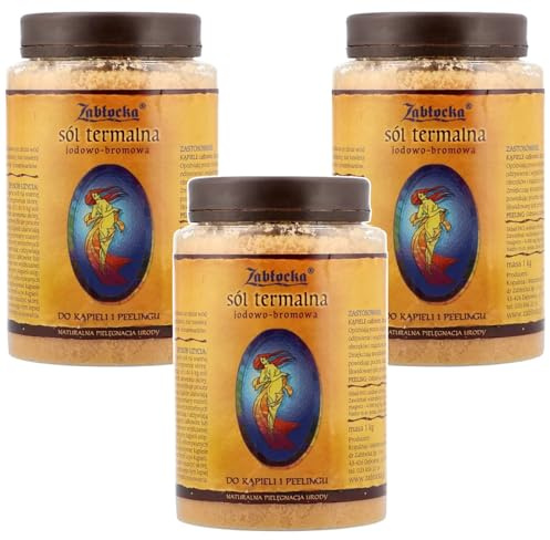 Zabłocka Thermisches Jod-Brom-Salz 3x1 kg | Natürliche Mineralien | Wellness Badesalz für Hautpflege Peeling Entspannung Magnesium Brom Kalzium Jodsalz für Voll- und Teilbäder (3 Stück)