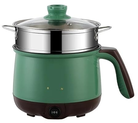 HENGCHUG Mini ollas eléctricas Multiusos de una o Dos Capas, for 1 o 2 Personas, antiadherentes, for Uso doméstico, ollas Calientes y arroceras.