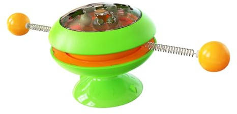 Toyvian Interaktives Drehplatte mit Saugnapf Lustiges Katzenspielzeug für Wohnungskatzen Multifunktionales Katzendrehspiel für Katzenkäfig und Haustierspaß
