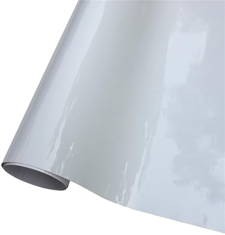 Graargpro Selbstklebende Autoaufkleberrolle mit Luftkanälen, 20 x 152 cm, Hochglanz-Autofolie für den Innen- und Außenbereich, Weiß