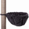 lionto Lying trough made of soft plush for scratching post, Ø 40 cm, 25 cm deep, cozy sleeping trough for any cat tree with M8 thread, sturdy metal frame for small and large cats, dark grey