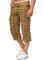 Indicode Herren Nicolas Check 3/4 Cargo-Shorts inkl. Gürtel | Herrenshorts aus Baumwolle Amber Check, M