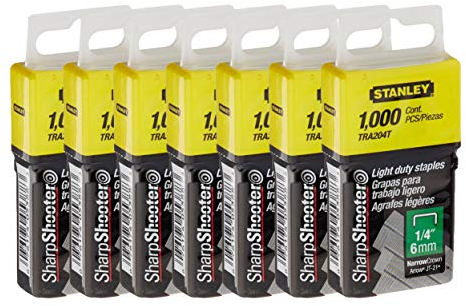 Stanley TRA204T 1,000 Units 1/4-Inch (6mm) Light Duty Staples (Pack of 7)